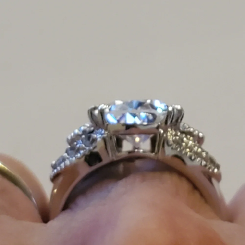 Sterling Silver Pear Shape Cz Ring
